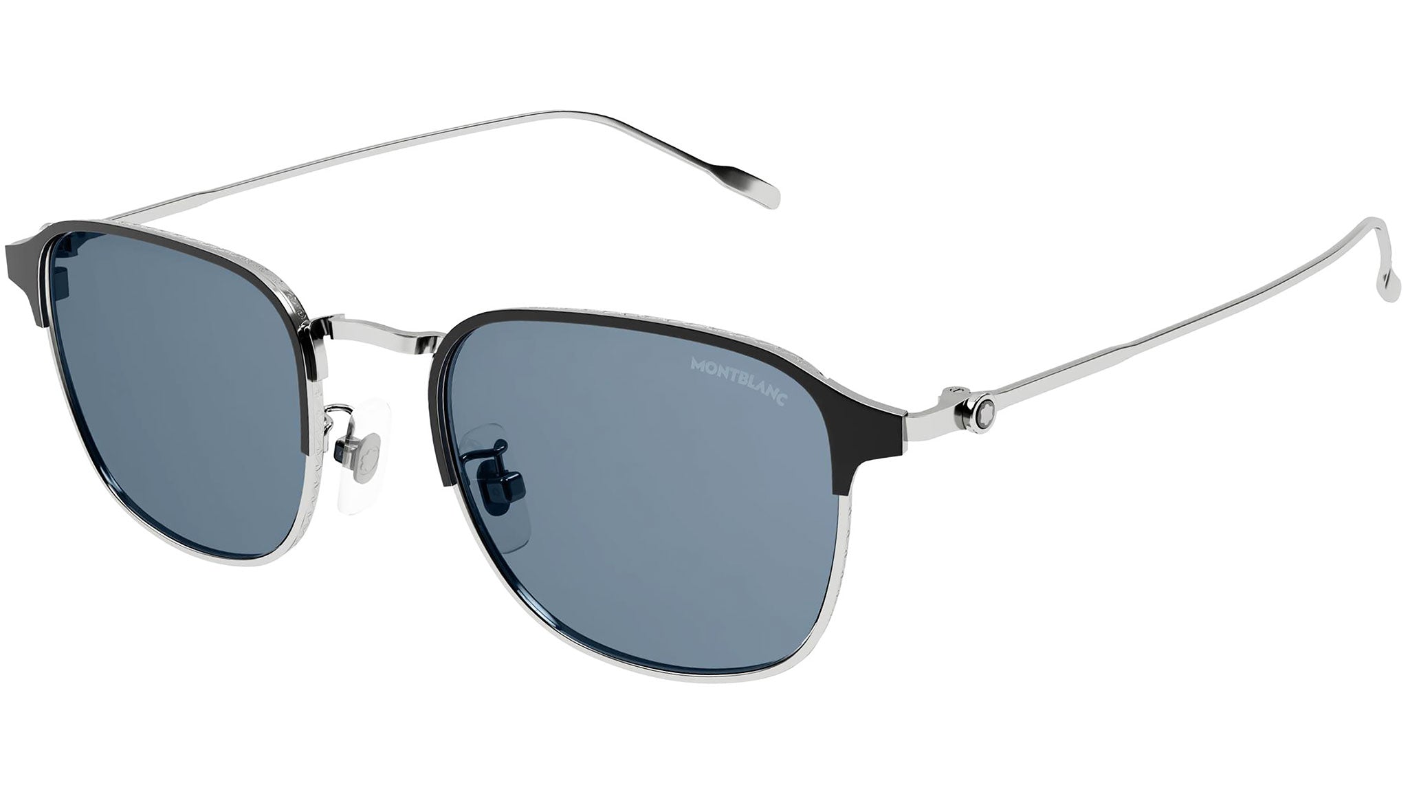 Occhiali da sole MONTBLANC MB0189S Shiny silver and semimatte black