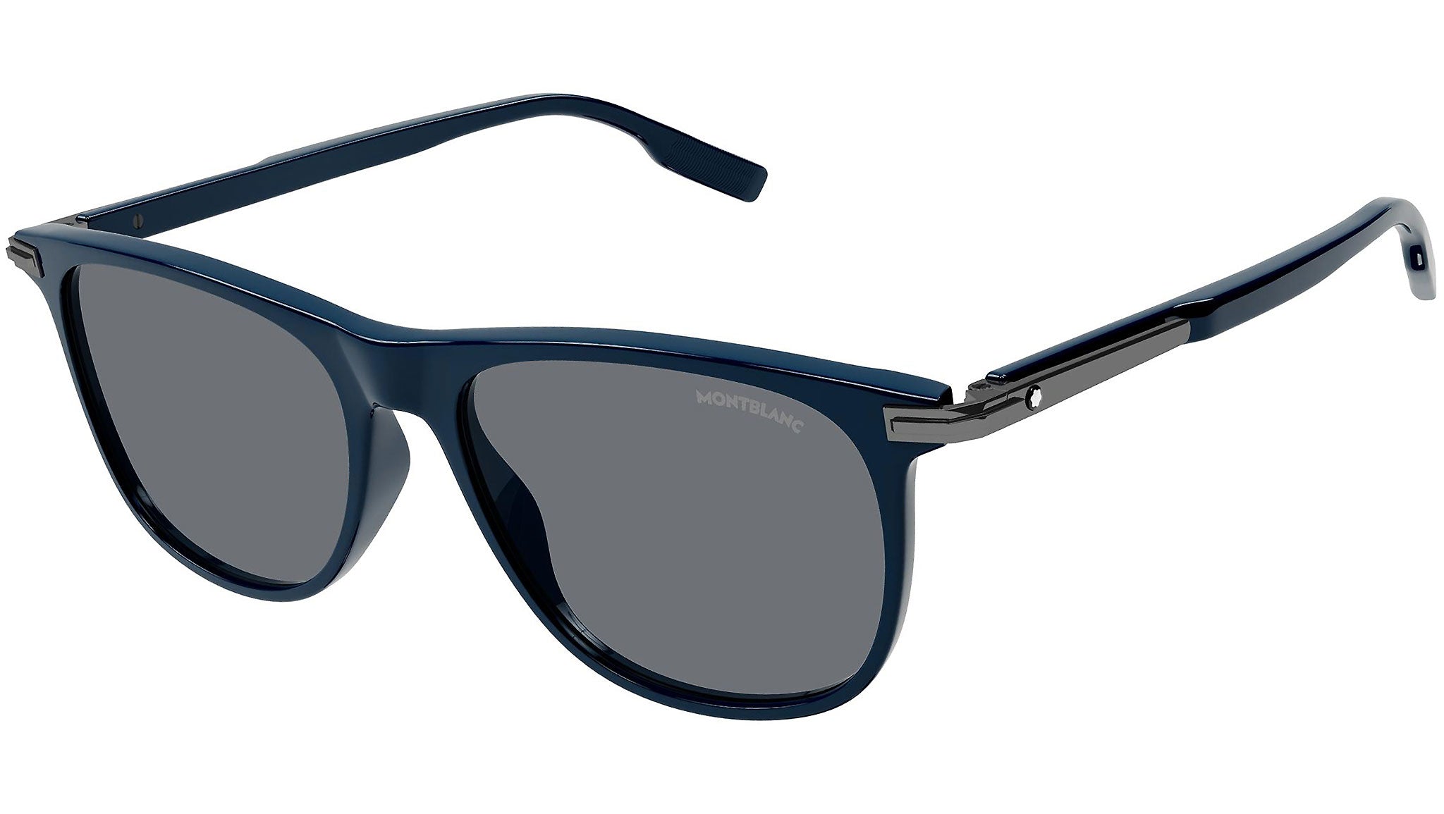 Occhiali da sole MONTBLANC MB0216S Shiny solid petrol dark blue