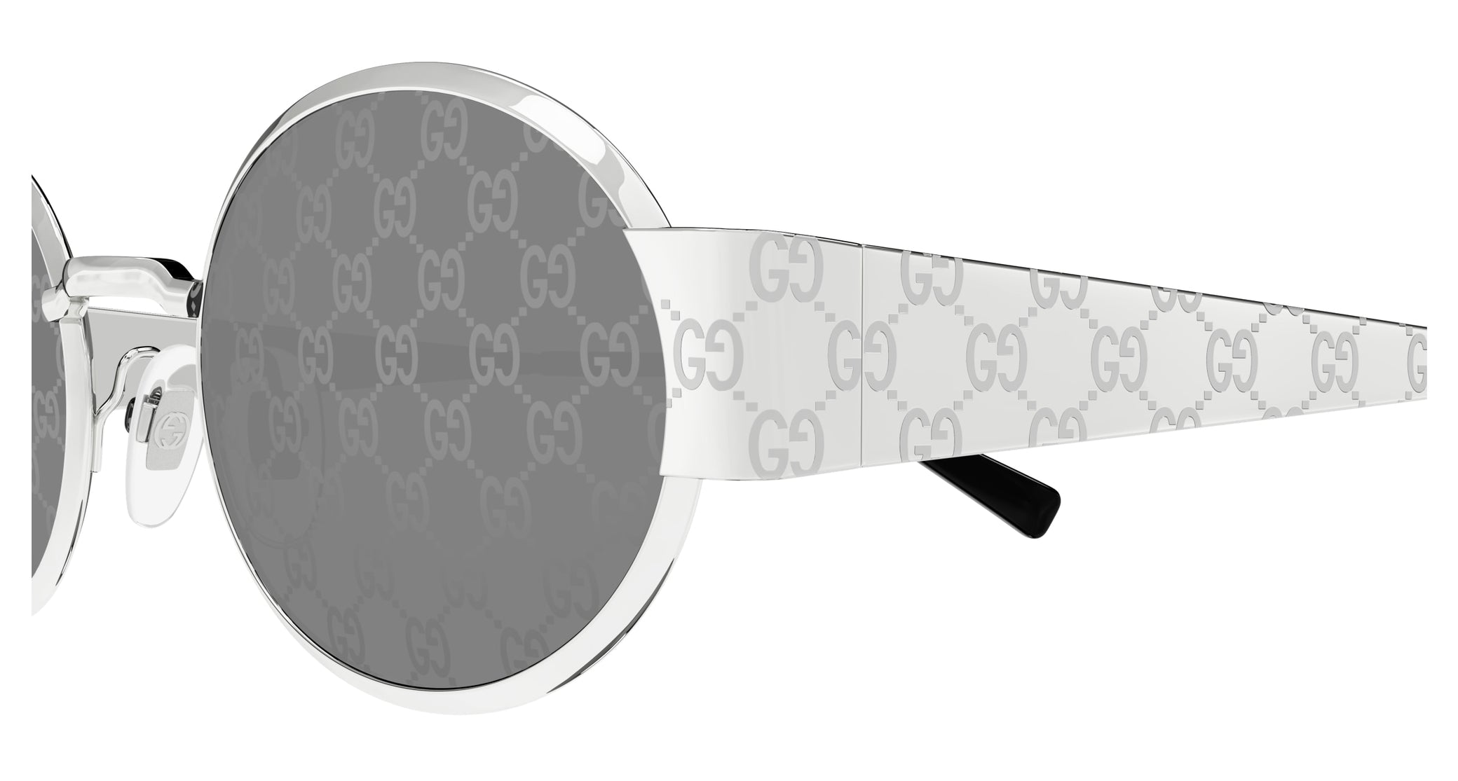 Occhiali da sole GUCCI GG1854S Shiny silver laser guccissima texture