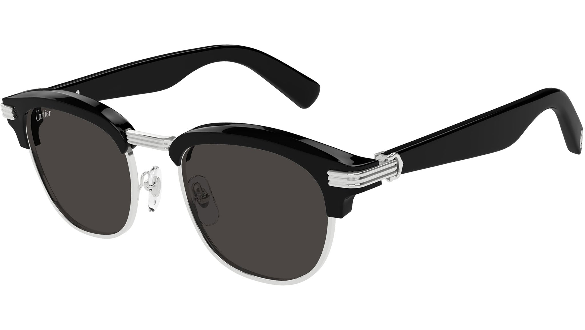 Occhiali da sole CARTIER CT0496S Black with smooth platinum finish metal front