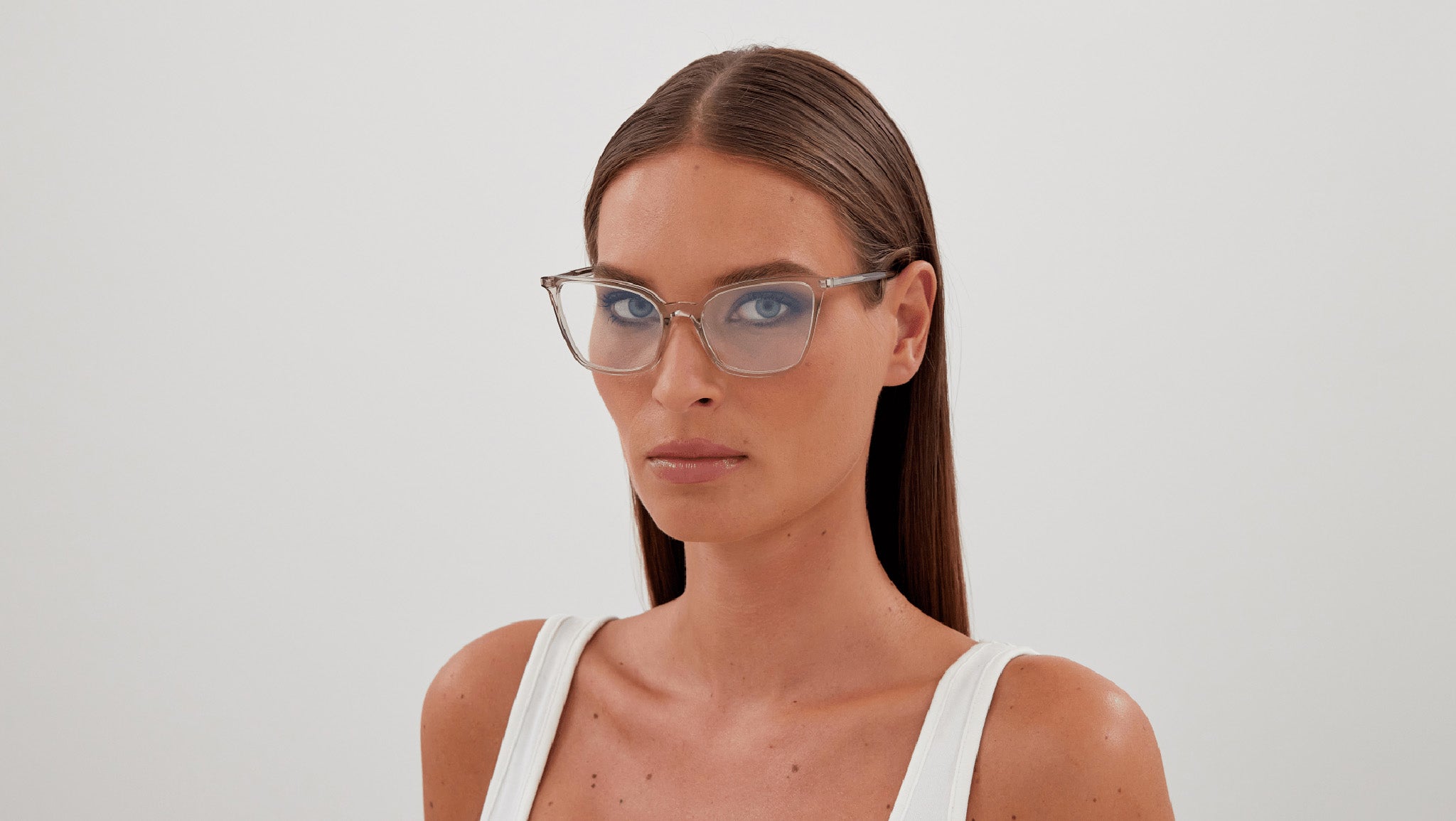 Occhiali da vista SAINT LAURENT SL669 Shiny transparent beige