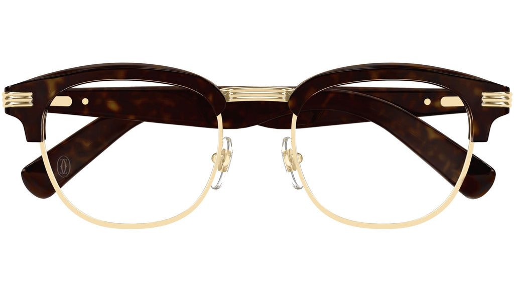 Occhiali da vista CARTIER CT0496O Dark tortoiseshell effect with smooth golden finish metal front