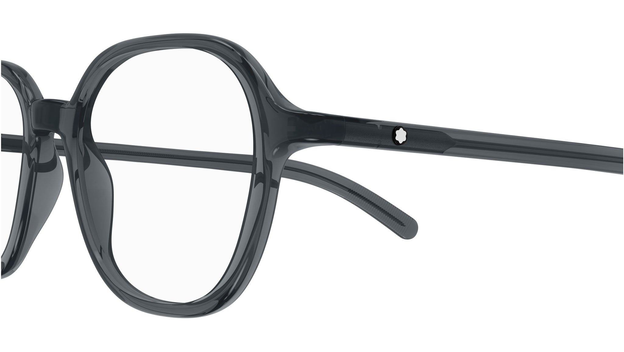 Occhiali da vista MONTBLANC MB0387O Shiny transparent dark grey