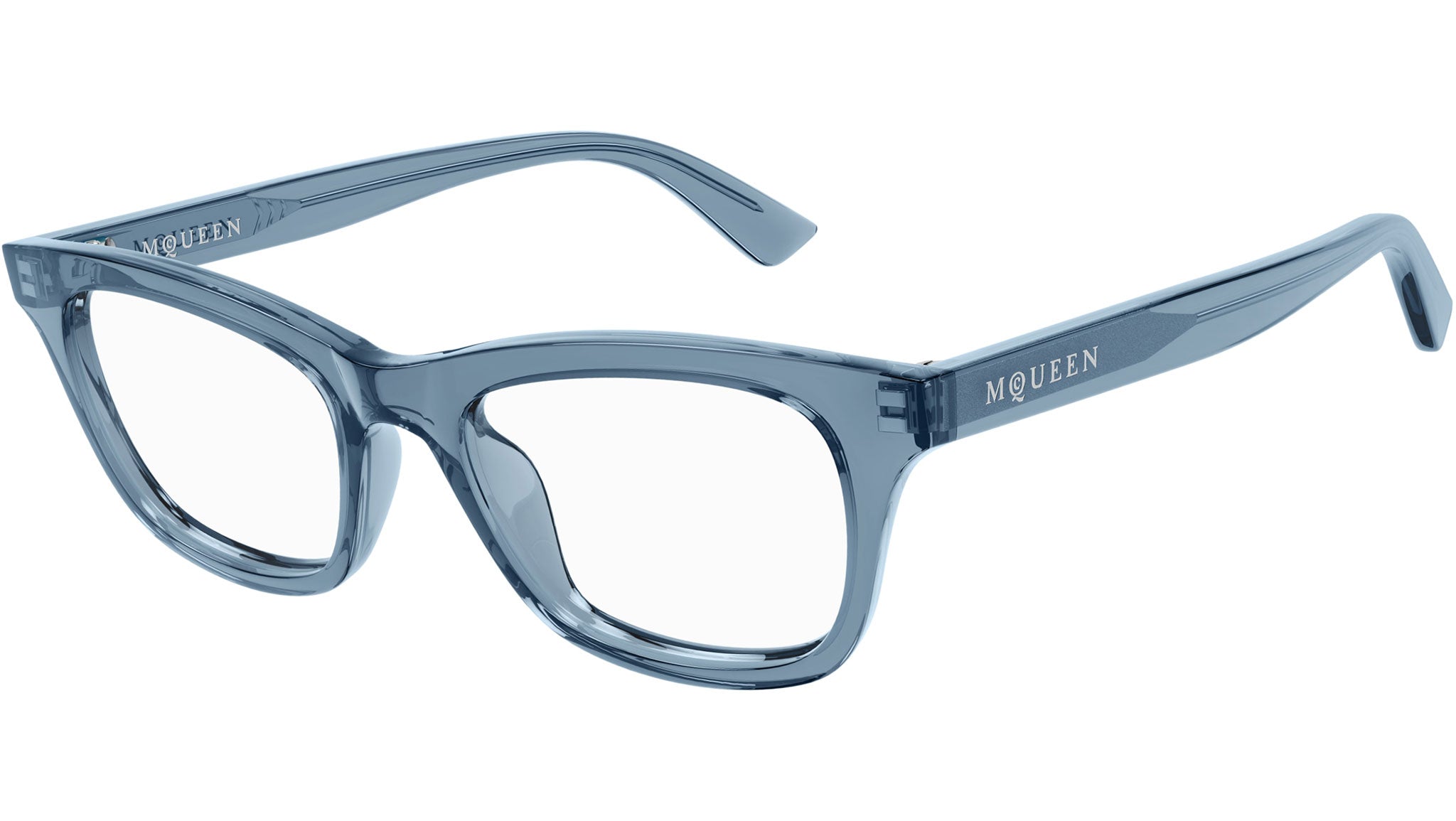 Occhiali da vista ALEXANDER MCQUEEN AM0515O Shiny transparent petrol blue