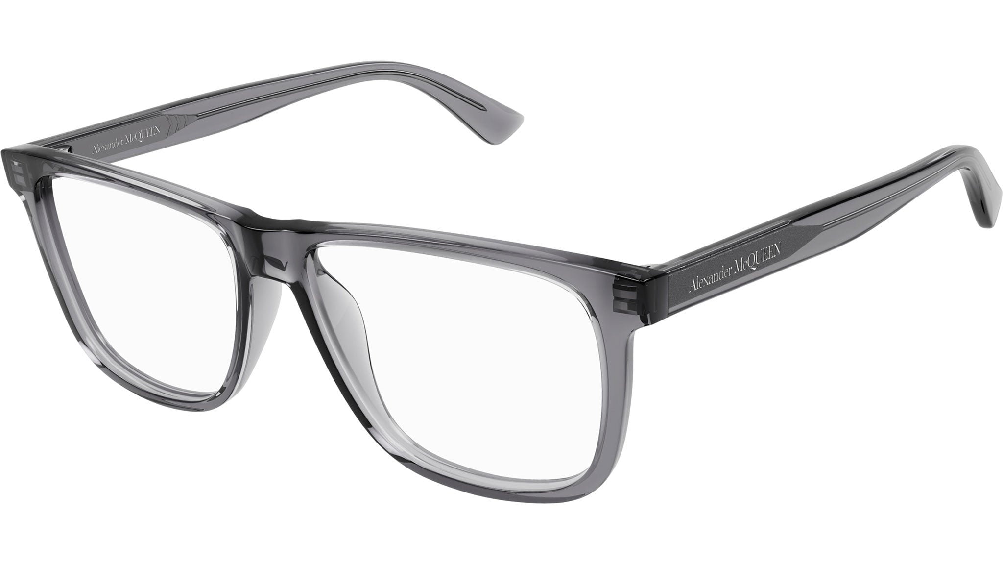 Occhiali da vista ALEXANDER MCQUEEN AM0463O Shiny transparent dark grey