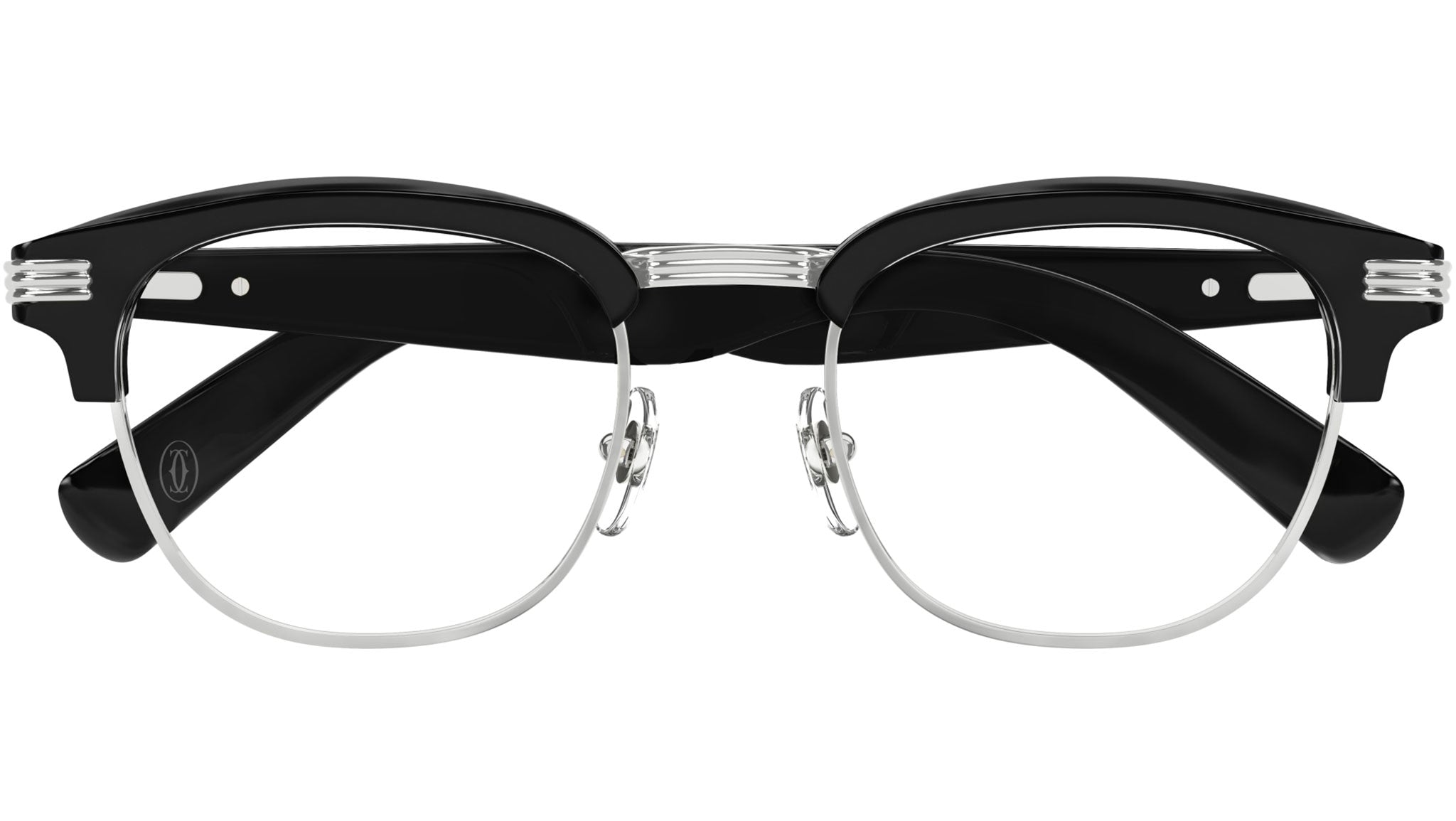 Occhiali da vista CARTIER CT0496O Black with smooth platinum finish metal front