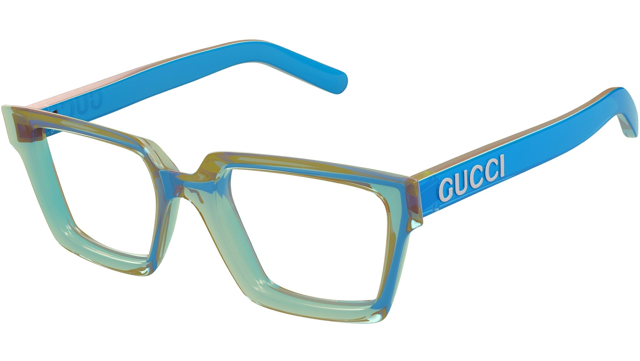 Occhiali da vista GUCCI GG1725O Shiny transparent neon light blue - shiny transparent mandarin
