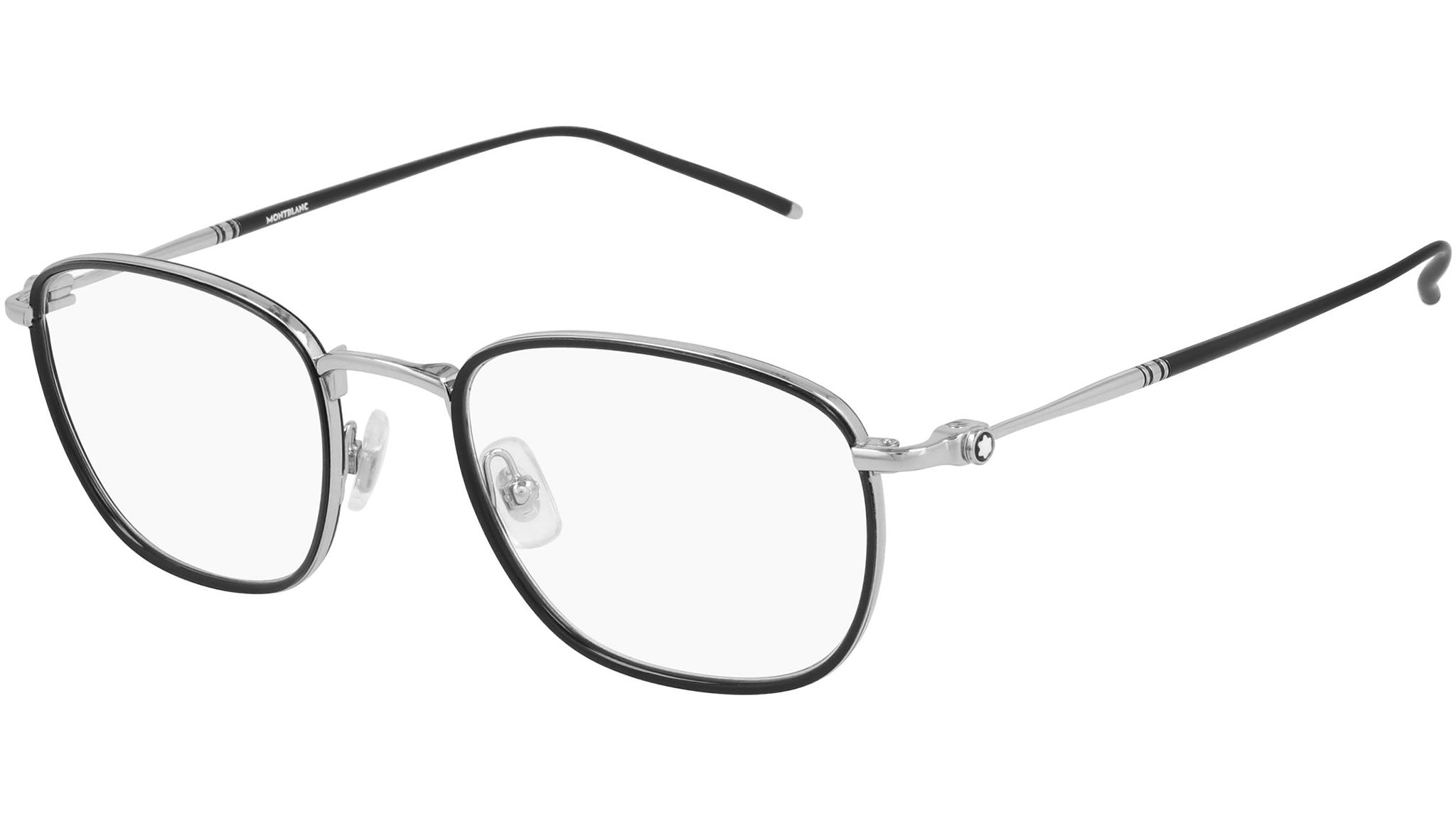 Occhiali da vista MONTBLANC MB0161O Shiny black and shiny silver metal