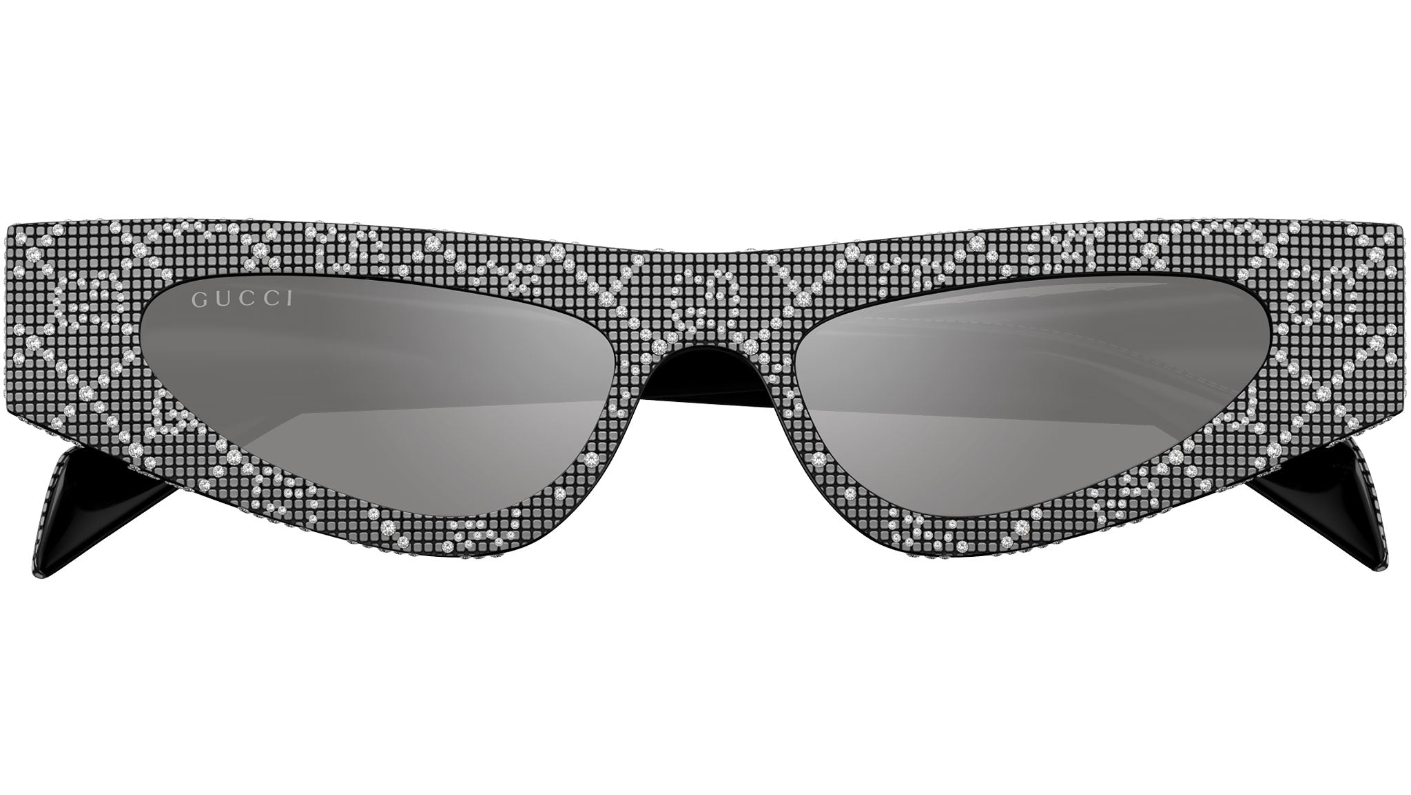 Occhiali da sole GUCCI GG1779S Shiny black with crystal strass all over and shiny silver color