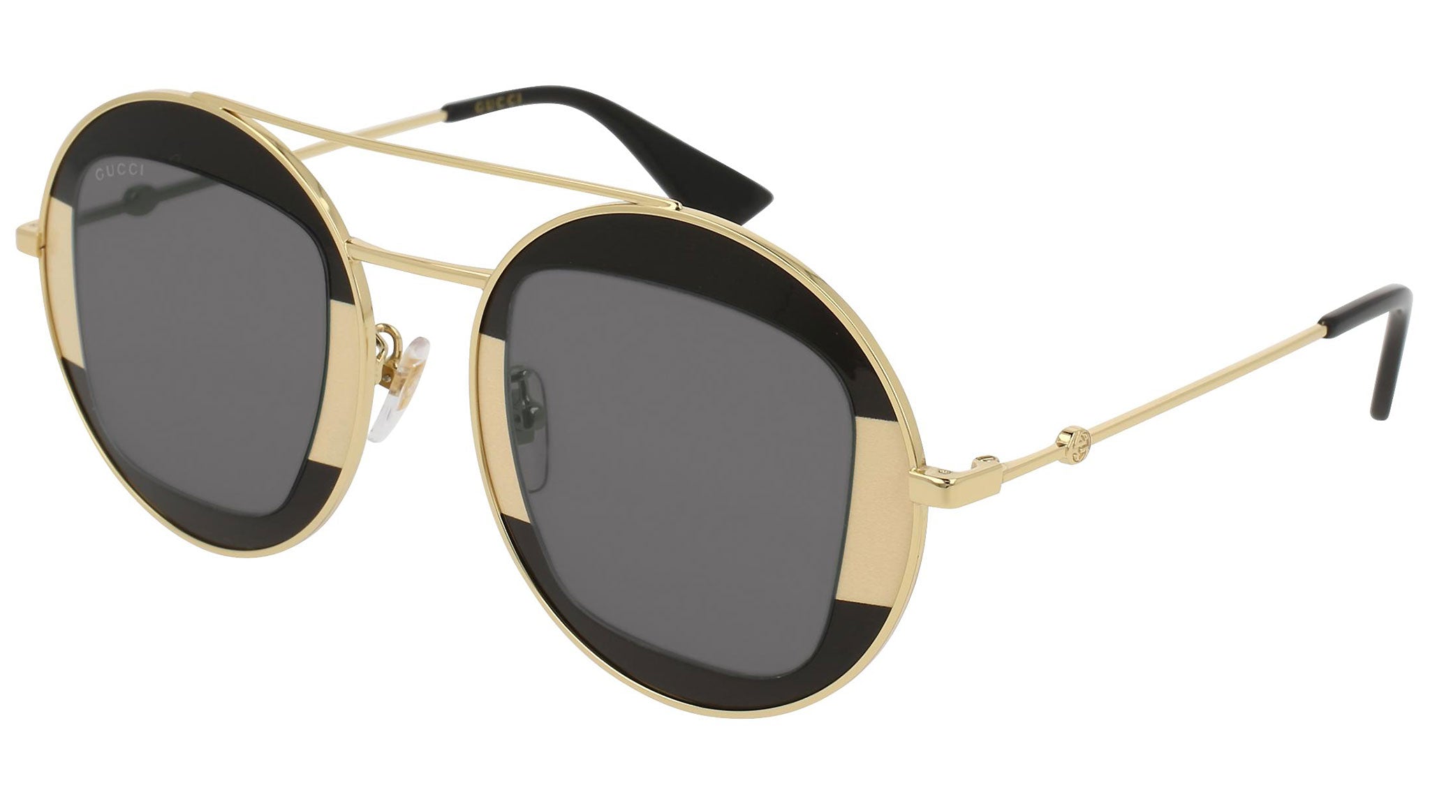Occhiali da sole GUCCI GG0105S Shiny black-ivory and shiny endura gold