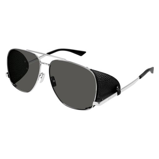 Occhiali da sole SAINT LAURENT SL 653 LEON LEATHER SPOILER ARGENTO