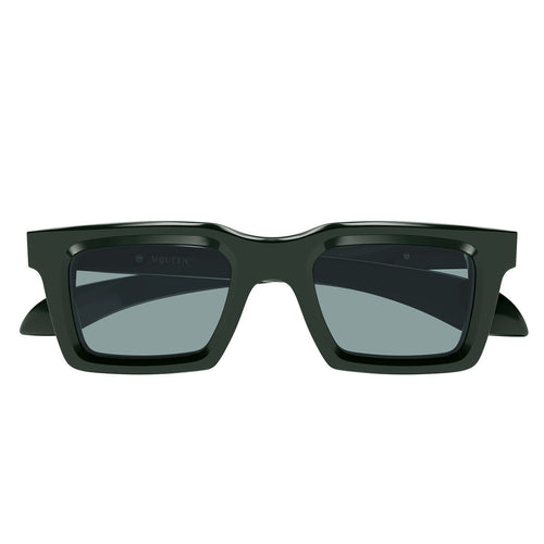 Alexander McQueen Occhiali da Sole AM0506S 004 Verde/Verde Uomo