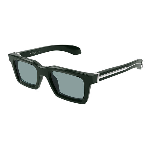 Alexander McQueen Occhiali da Sole AM0506S 004 Verde/Verde Uomo