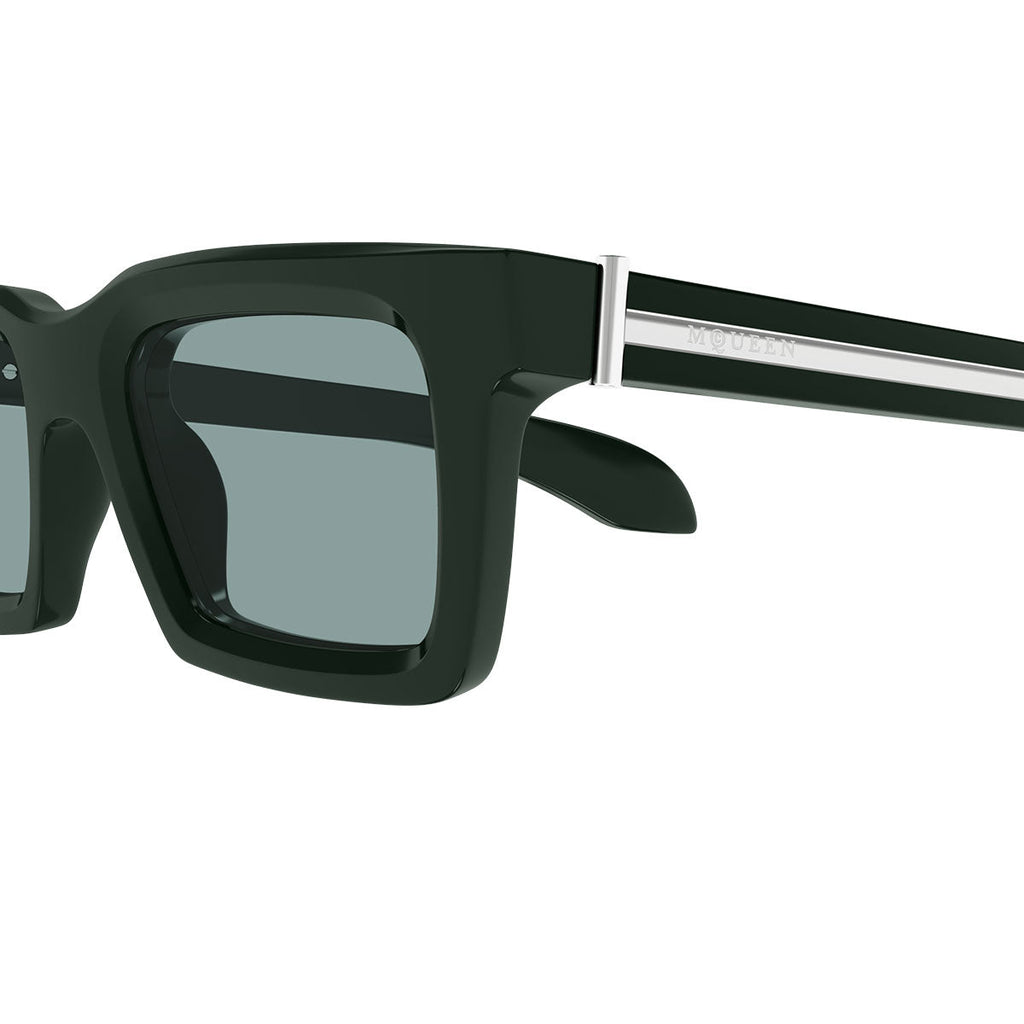 Alexander McQueen Occhiali da Sole AM0506S 004 Verde/Verde Uomo