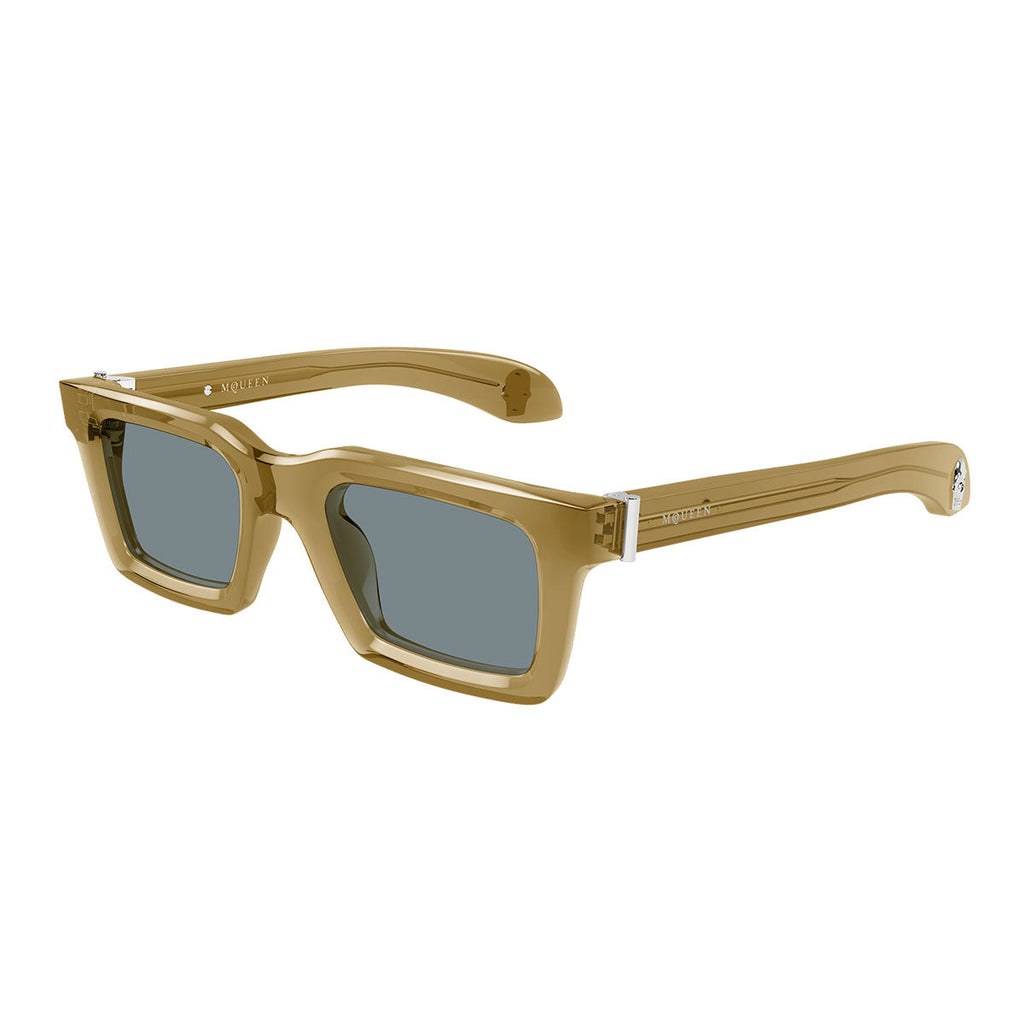 Alexander McQueen Occhiali da Sole AM0506S 007 Marrone/Grigio Uomo