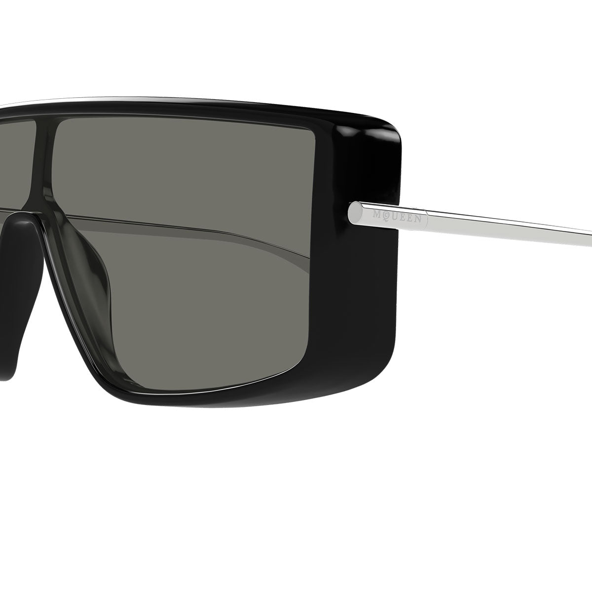 Alexander McQueen Occhiali da Sole AM0524S 001 Argento Nero/Grigio Unisex