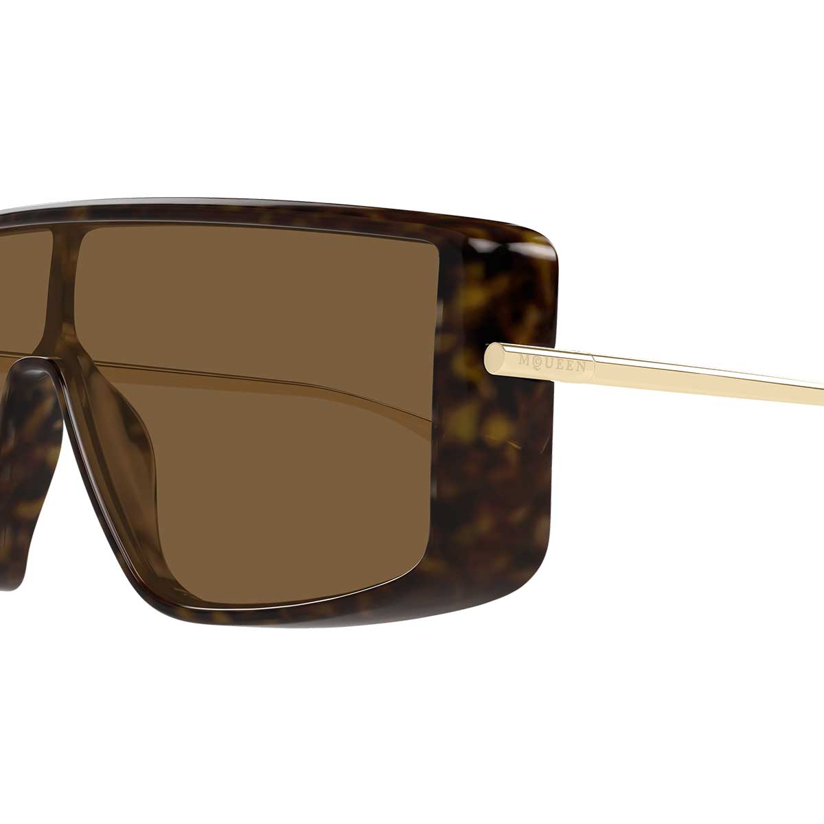 Alexander McQueen Occhiali da Sole AM0524S 002 MarroneOro/Marrone Unisex 3