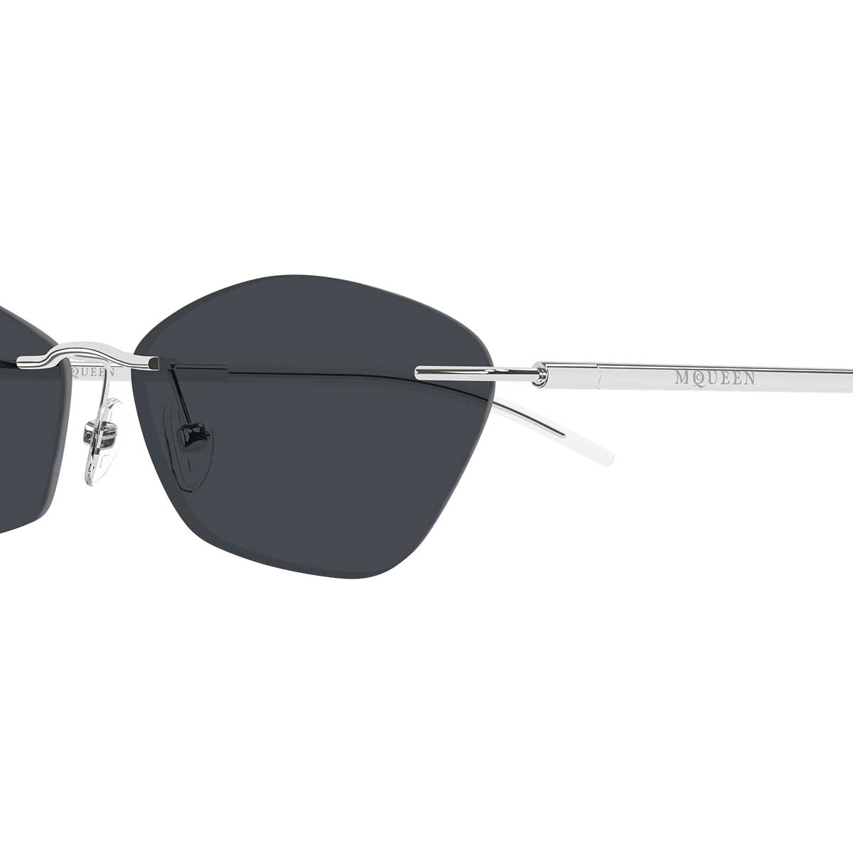 Alexander McQueen Occhiali da Sole AM0525S 001 Argento/Grigio Unisex 3