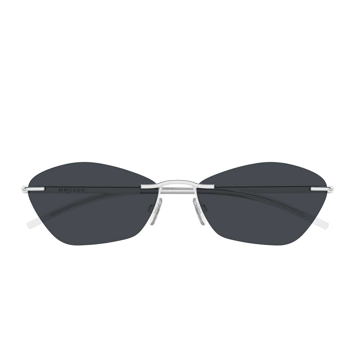 Alexander McQueen Occhiali da Sole AM0525S 001 Argento/Grigio Unisex