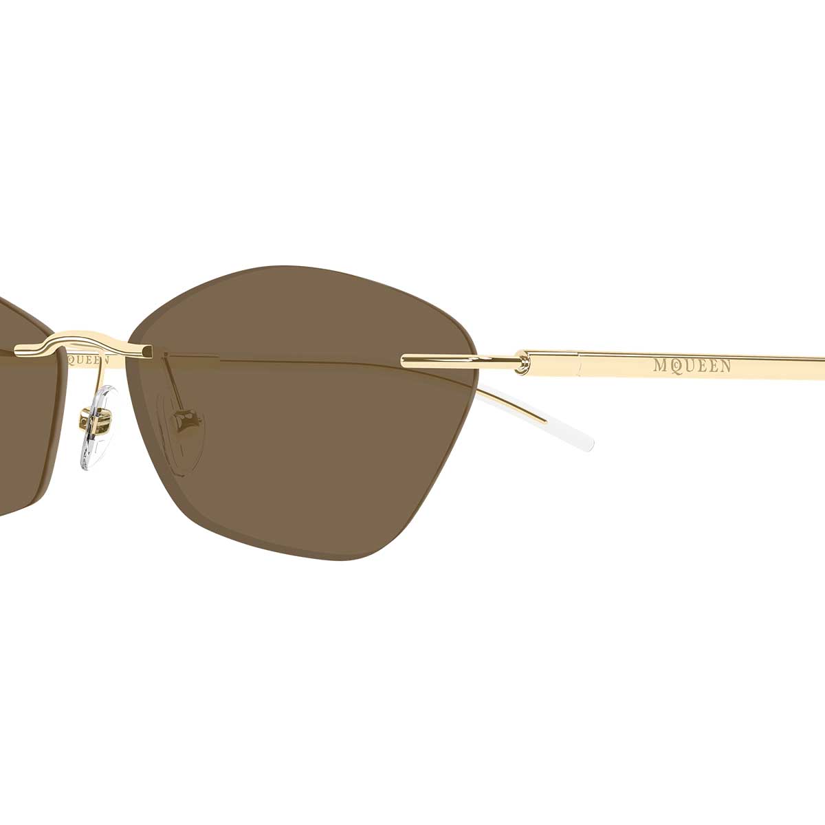 Alexander McQueen Occhiali da Sole AM0525S 002 Oro/Marrone Unisex 3