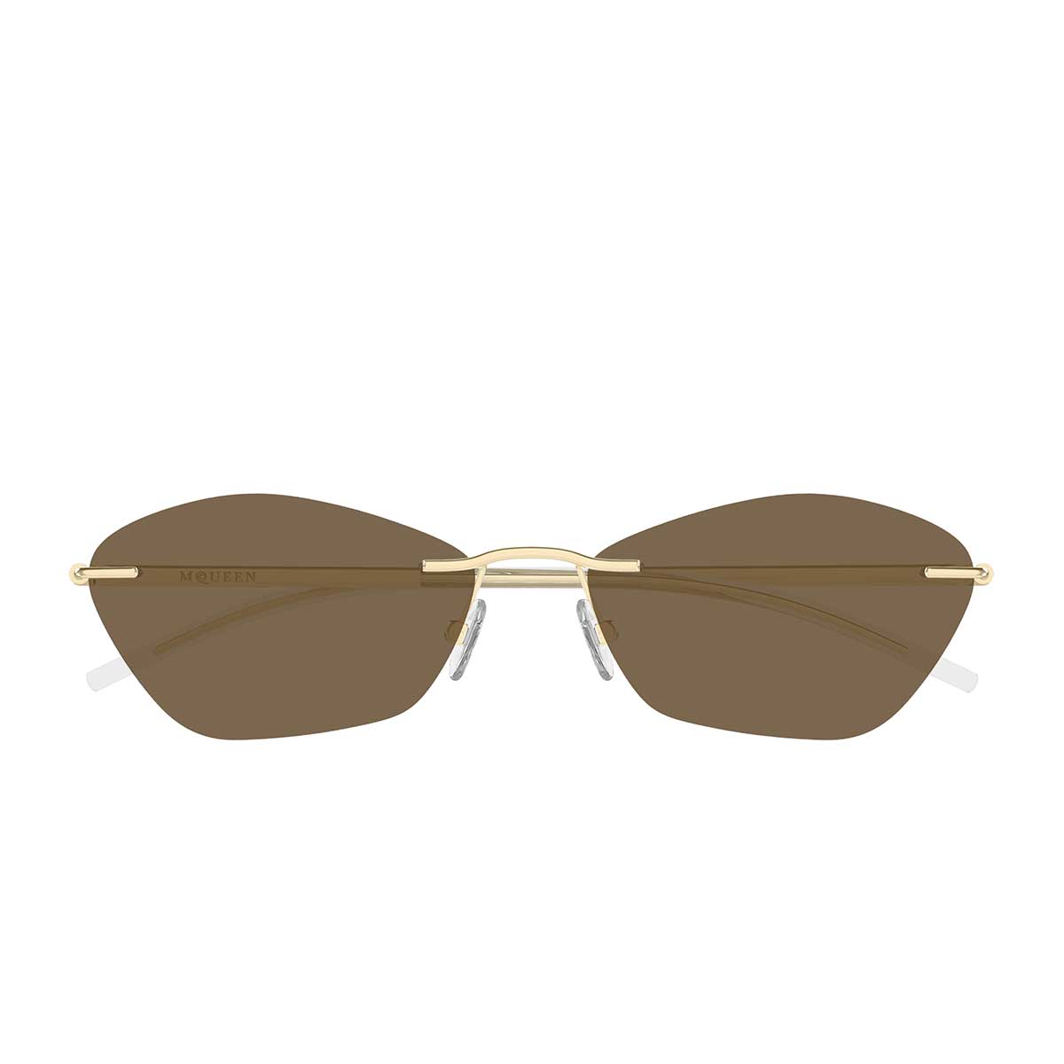 Alexander McQueen Occhiali da Sole AM0525S 002 Oro/Marrone Unisex