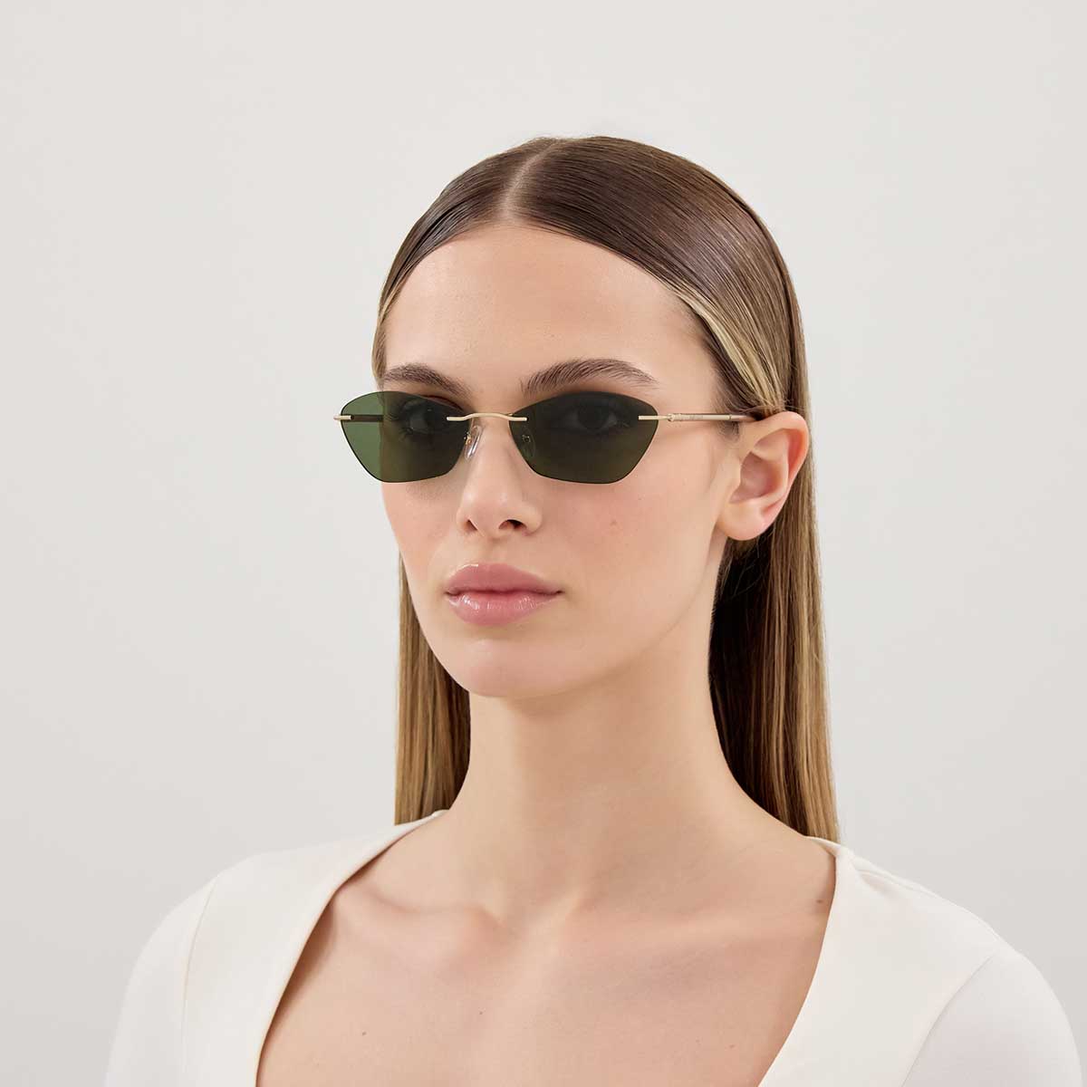 Alexander McQueen Occhiali da Sole AM0525S 003 Oro/Verde Unisex 4