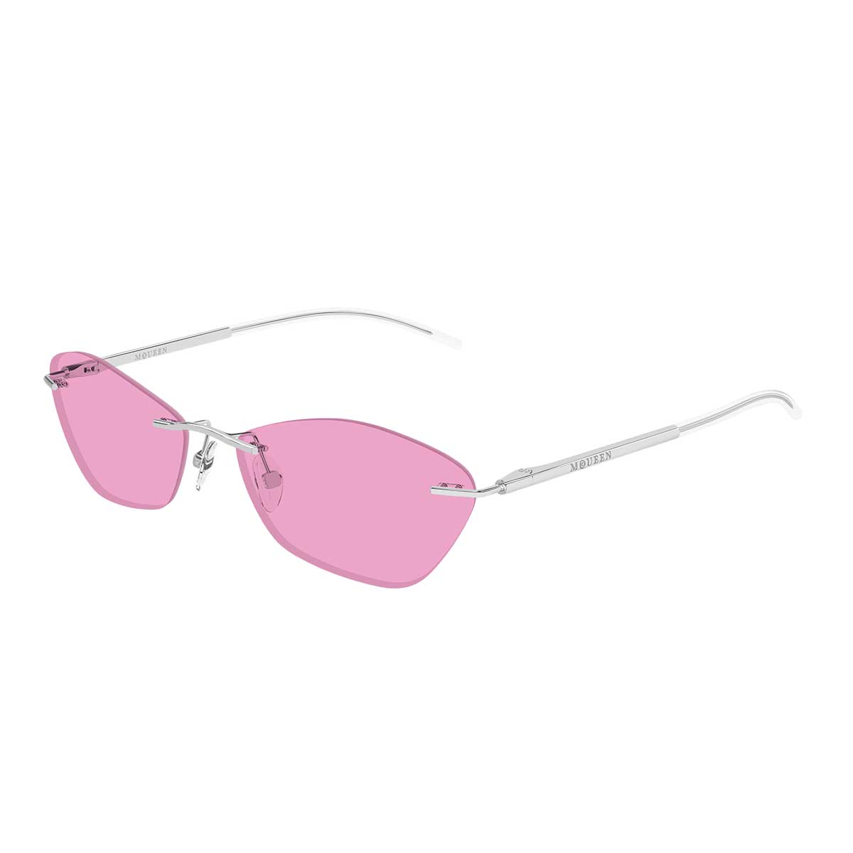 Alexander McQueen Occhiali da Sole AM0525S 004 Argento/Rosa Unisex 2