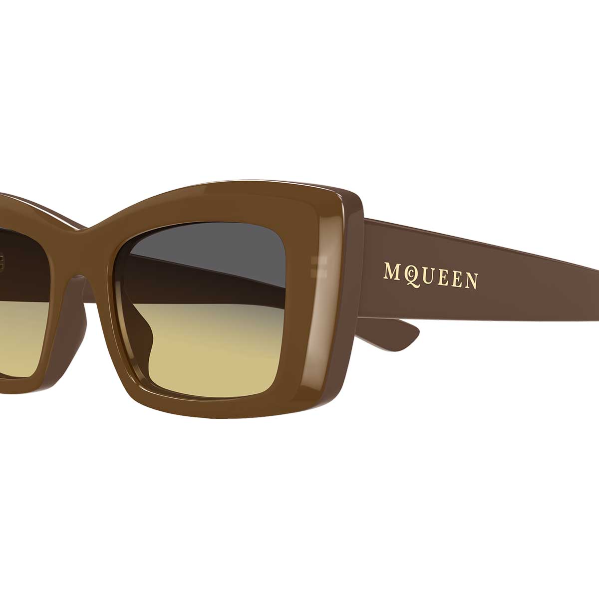 Alexander McQueen Occhiali da Sole AM0526S 003 Marrone/Marrone Donna 3