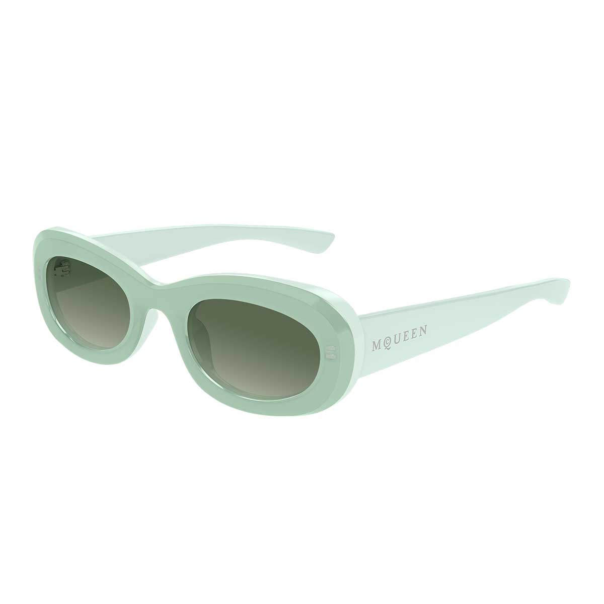 Alexander McQueen Occhiali da Sole AM0527S 004 Verde/Verde Donna 2