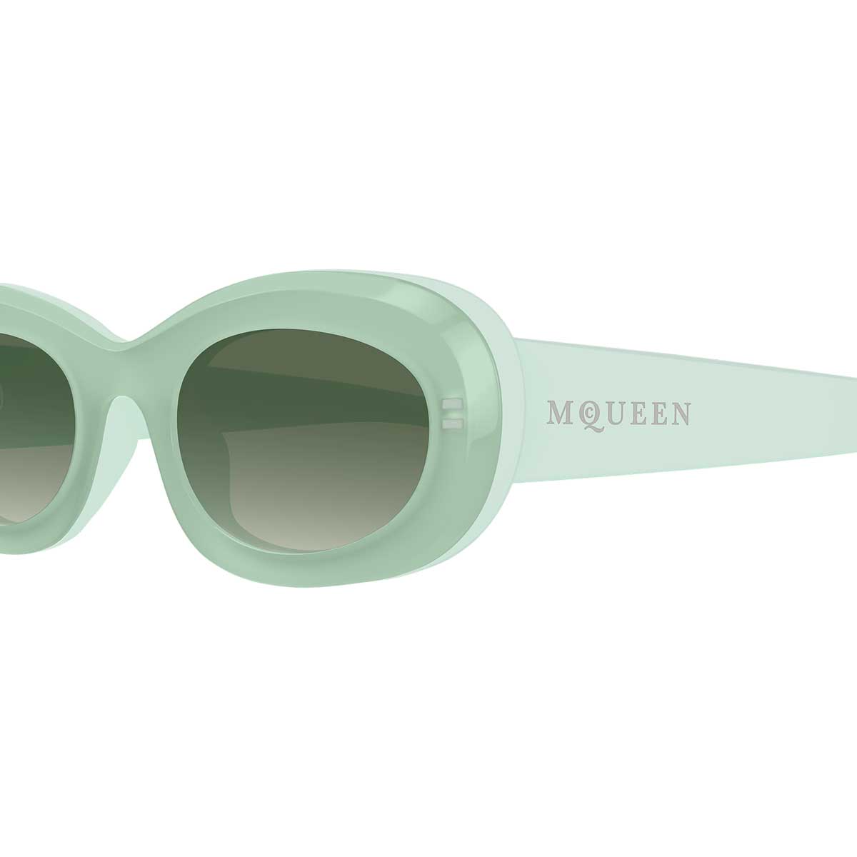 Alexander McQueen Occhiali da Sole AM0527S 004 Verde/Verde Donna 3