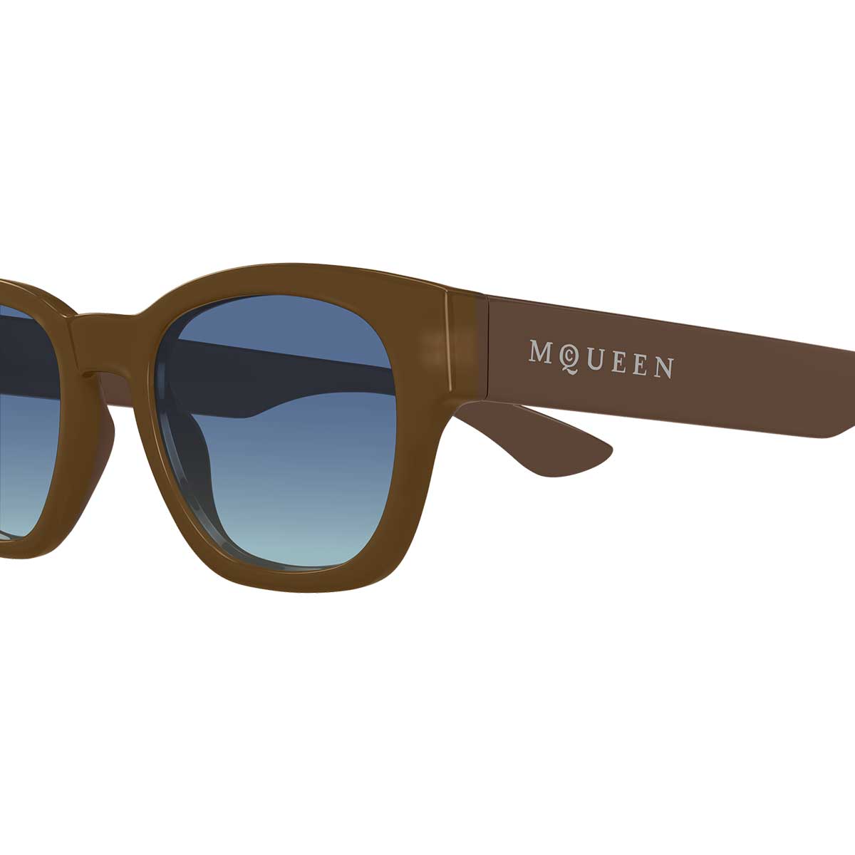 Alexander McQueen Occhiali da Sole AM0530S 003 Marrone/Blu Uomo 3
