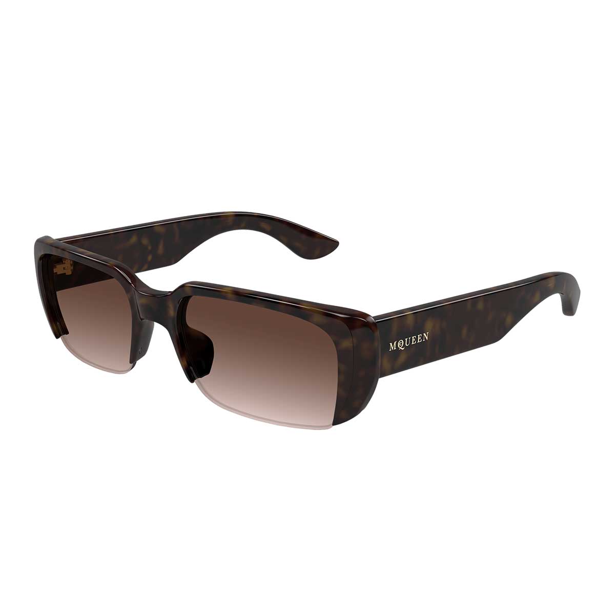 Alexander McQueen Occhiali da Sole AM0532S 002 Marrone/Marrone Unisex 2