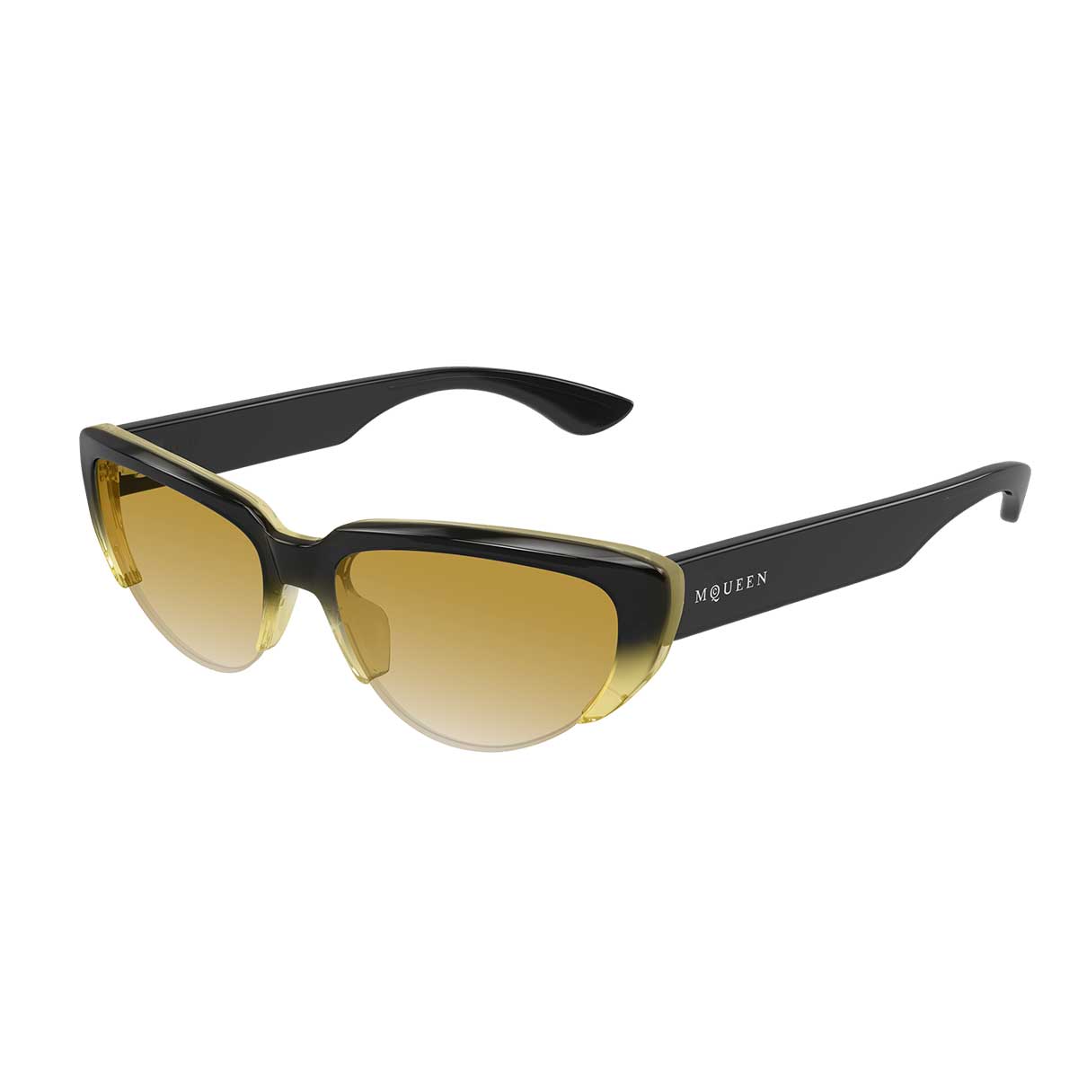 Alexander McQueen Occhiali da Sole AM0533S 003 Giallo/Marrone Donna 2