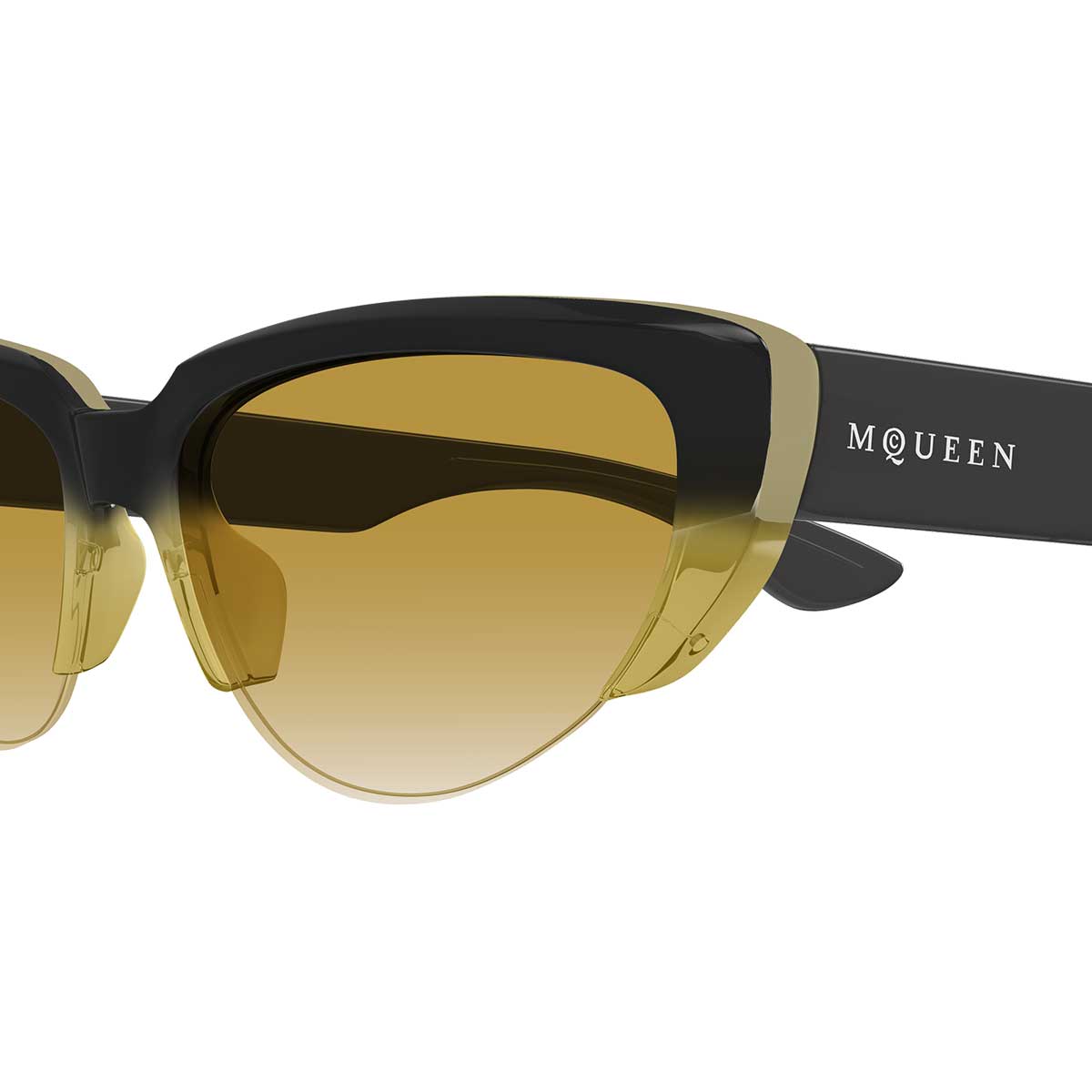 Alexander McQueen Occhiali da Sole AM0533S 003 Giallo/Marrone Donna 3