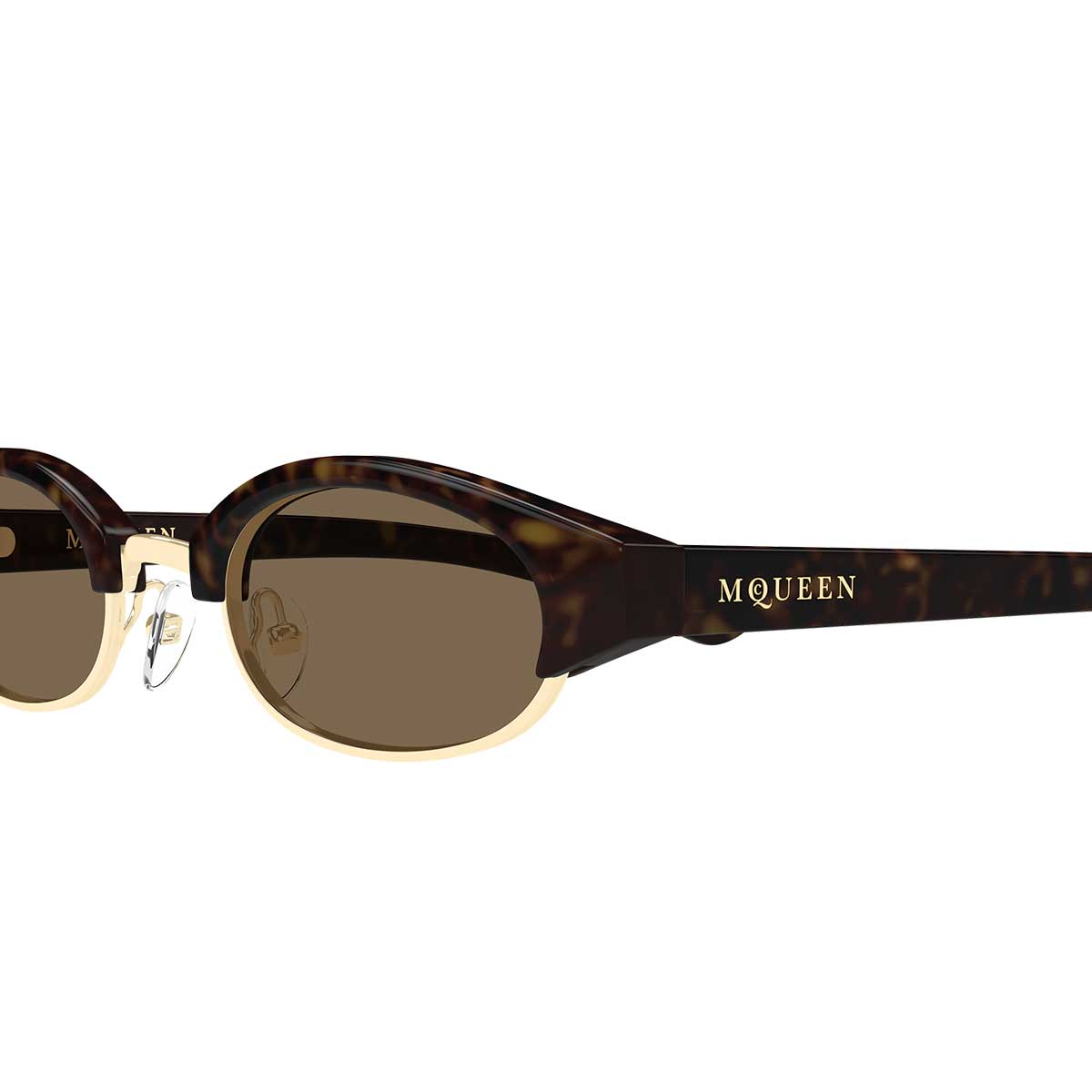 Alexander McQueen Occhiali da Sole AM0534S 002 Marrone/Marrone Unisex 3