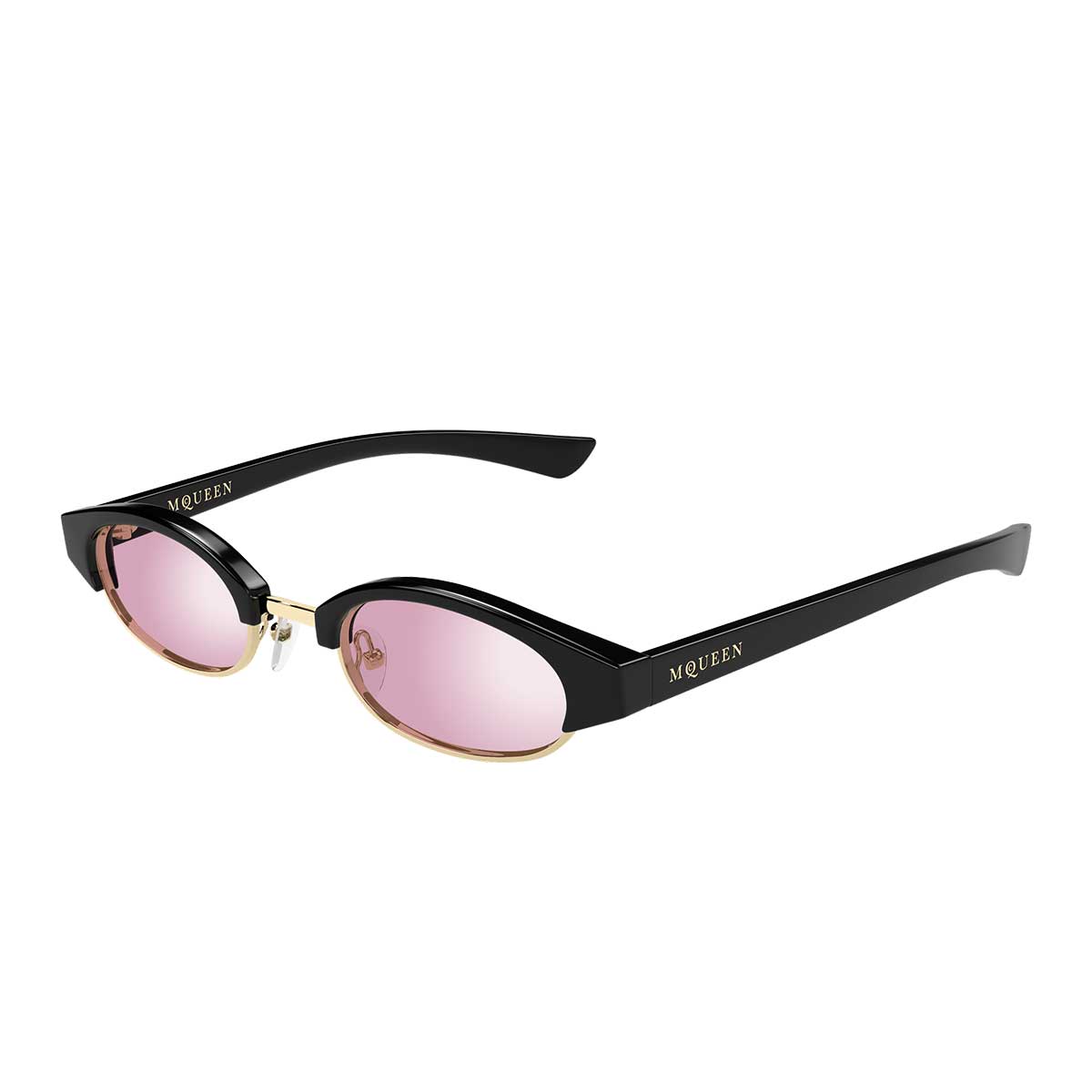 Alexander McQueen Occhiali da Sole AM0534S 005 Nero/Rosa Unisex 2