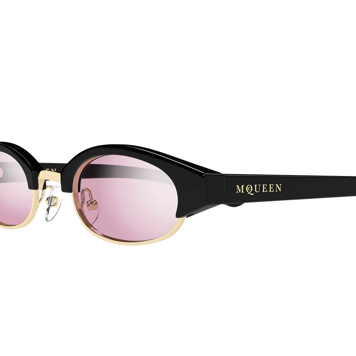 Alexander McQueen Occhiali da Sole AM0534S 005 Nero/Rosa Unisex 3
