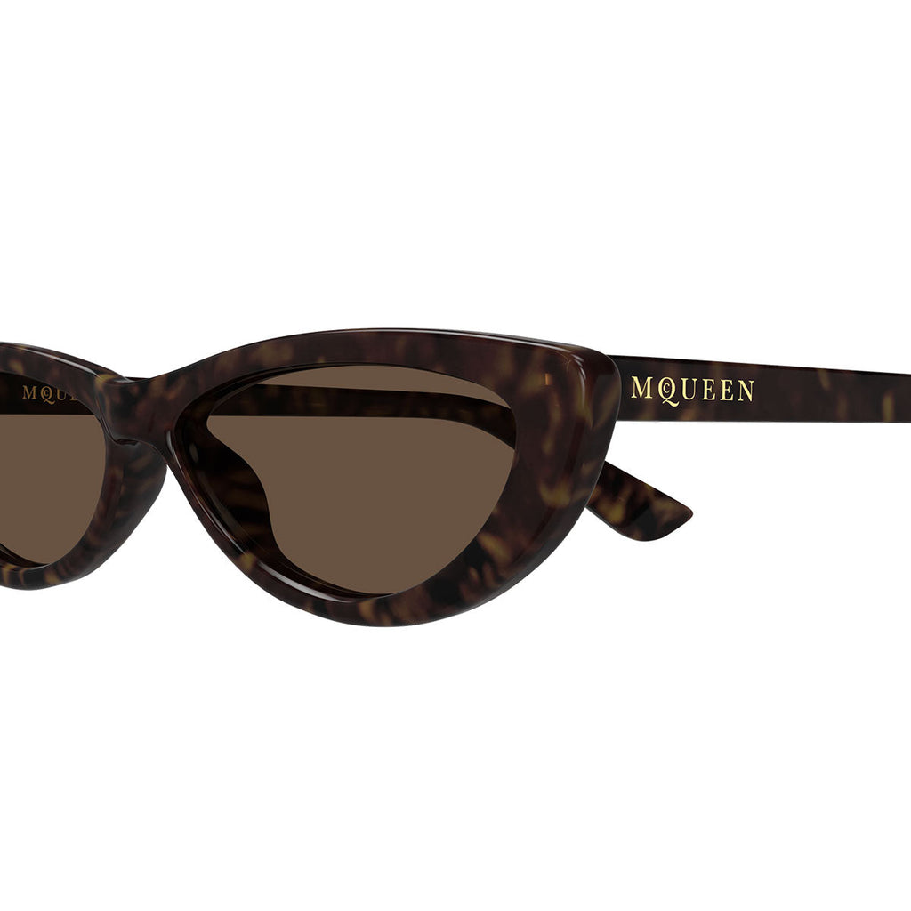 Alexander McQueen Occhiali da Sole AM0535S 002 Marrone/Marrone Donna