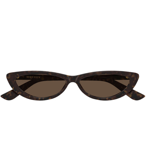 Alexander McQueen Occhiali da Sole AM0535S 002 Marrone/Marrone Donna