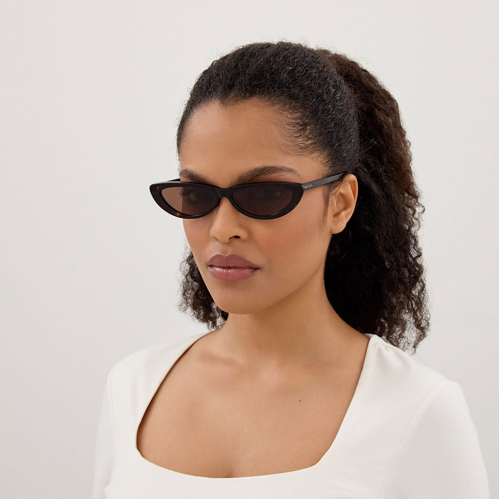 Alexander McQueen Occhiali da Sole AM0535S 002 Marrone/Marrone Donna