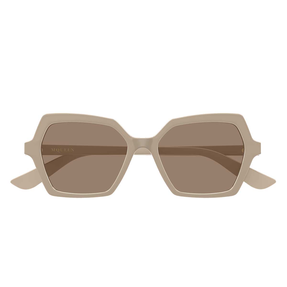 Alexander McQueen Occhiali da Sole AM0537S 003 Beige/Marrone Donna