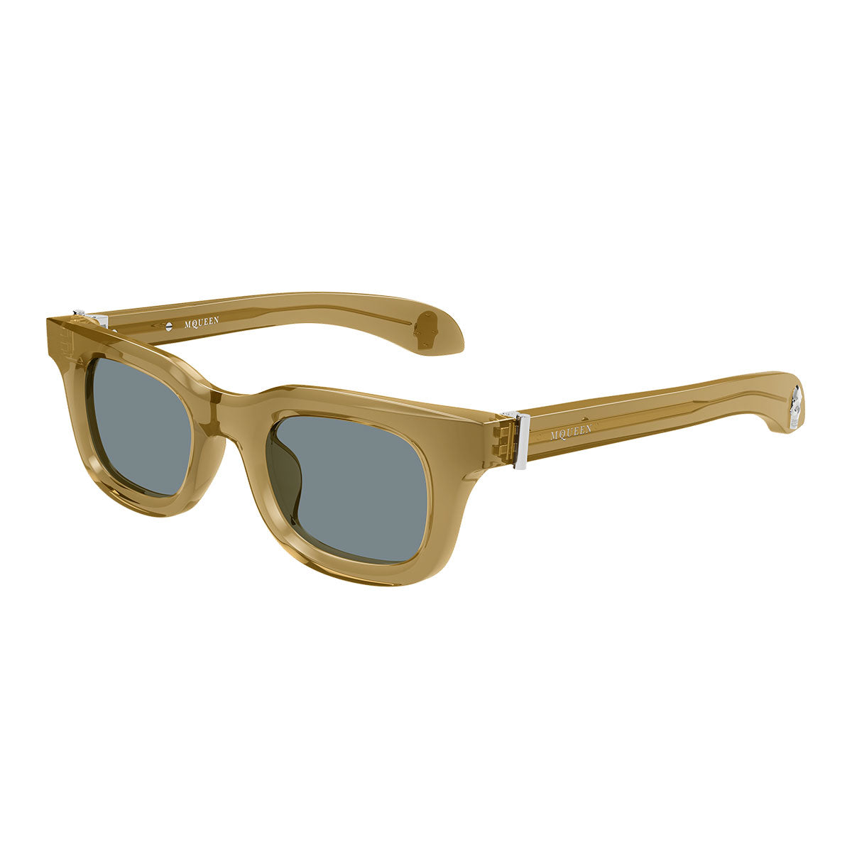 Alexander McQueen Occhiali da Sole AM0547S 004 Marrone/Grigio Uomo