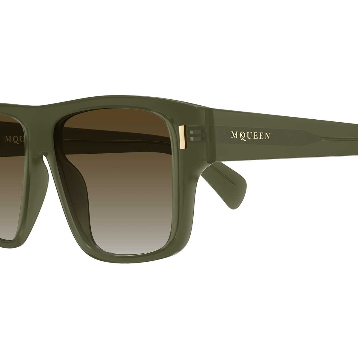 Alexander McQueen Occhiali da Sole AM0550S 003 Verde/Marrone Uomo