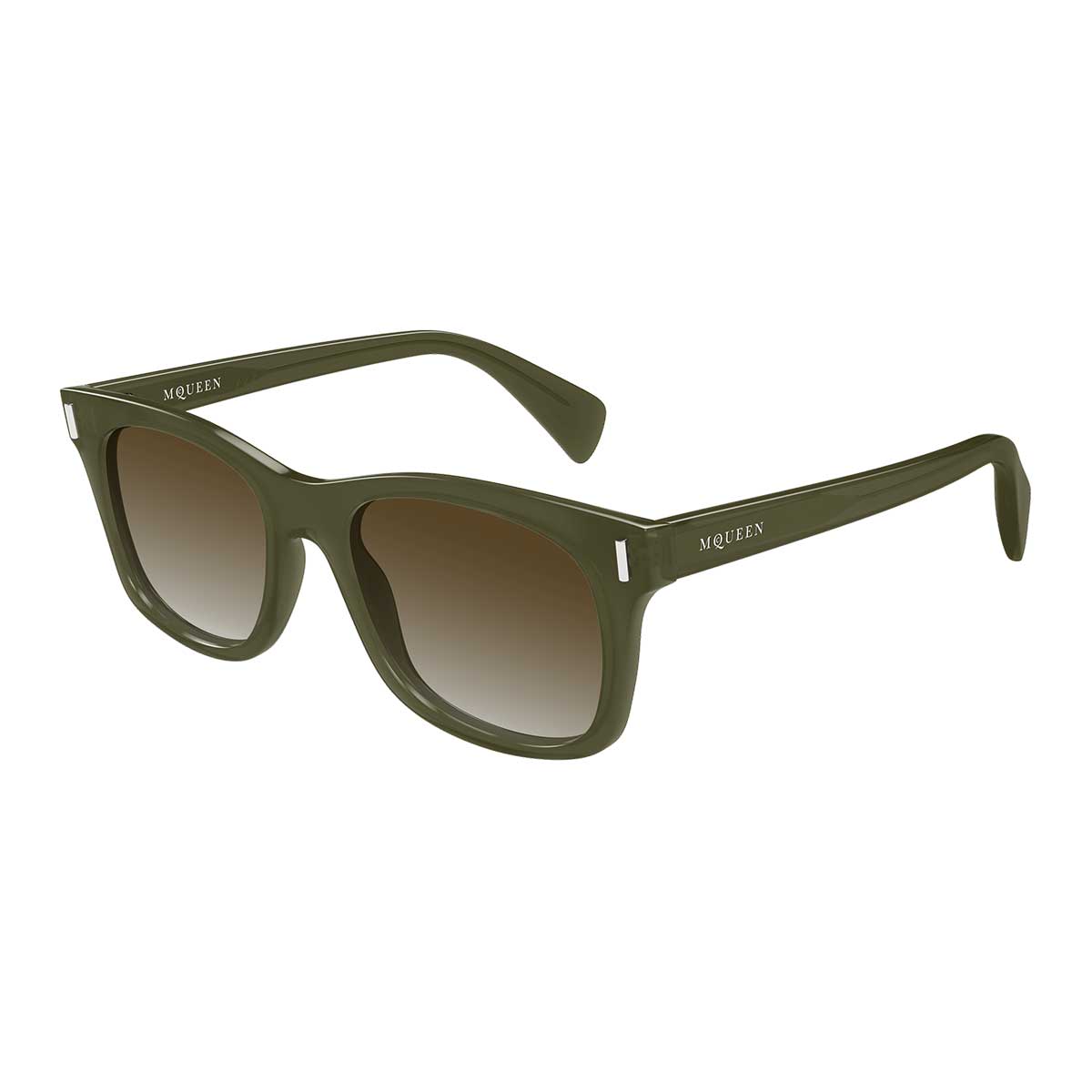Alexander McQueen Occhiali da Sole AM0551S 003 Verde/Marrone Uomo