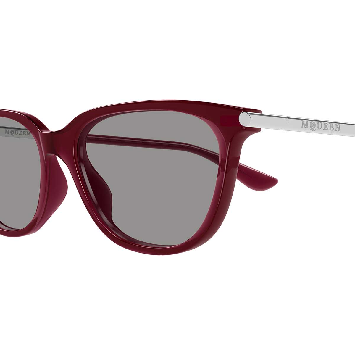 Alexander McQueen Occhiali da Sole AM0553S 004 Burgundy/Grigio Donna