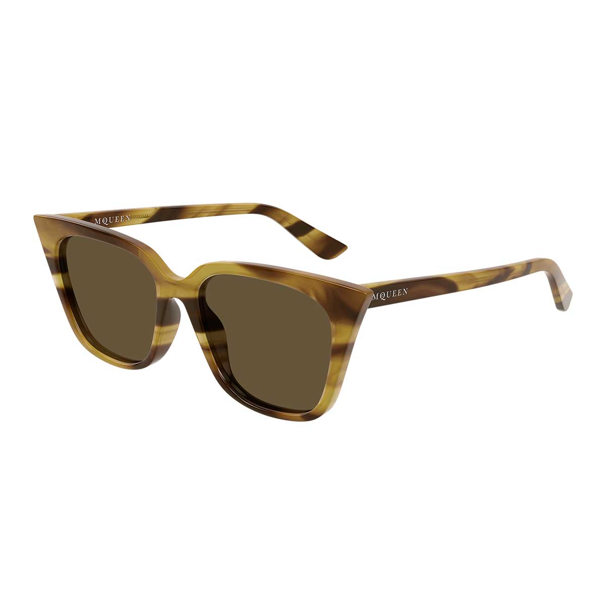 Alexander McQueen Occhiali da Sole AM0556S 003 Marrone/Marrone Donna