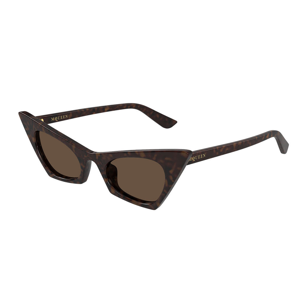 Alexander McQueen Occhiali da Sole AM0557S 002 Marrone/Marrone Donna