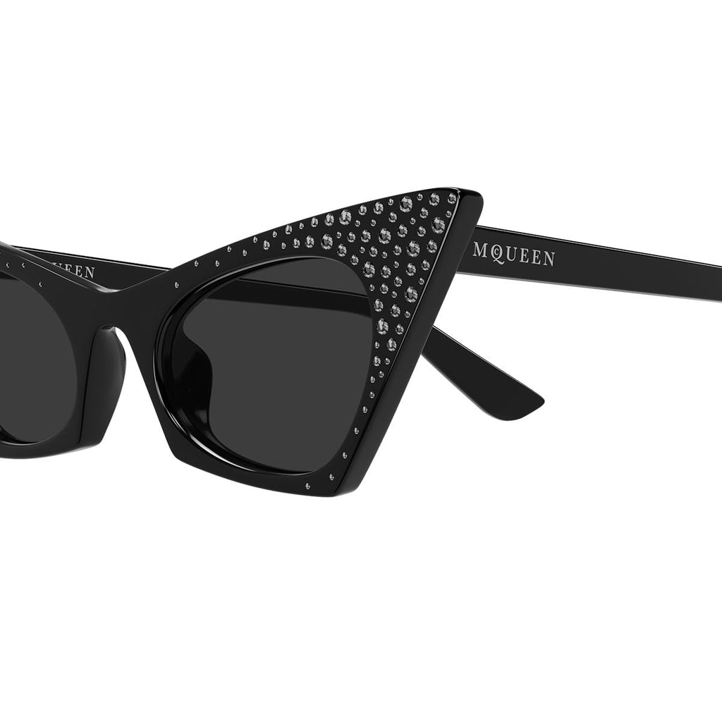 Alexander McQueen Occhiali da Sole AM0557S 005 Nero Con Strass/Grigio Donna