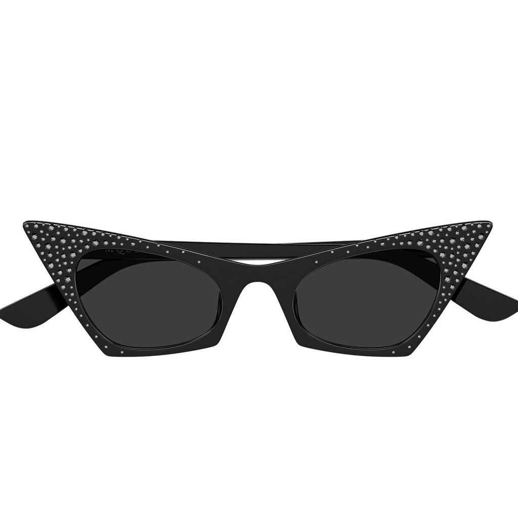 Alexander McQueen Occhiali da Sole AM0557S 005 Nero Con Strass/Grigio Donna