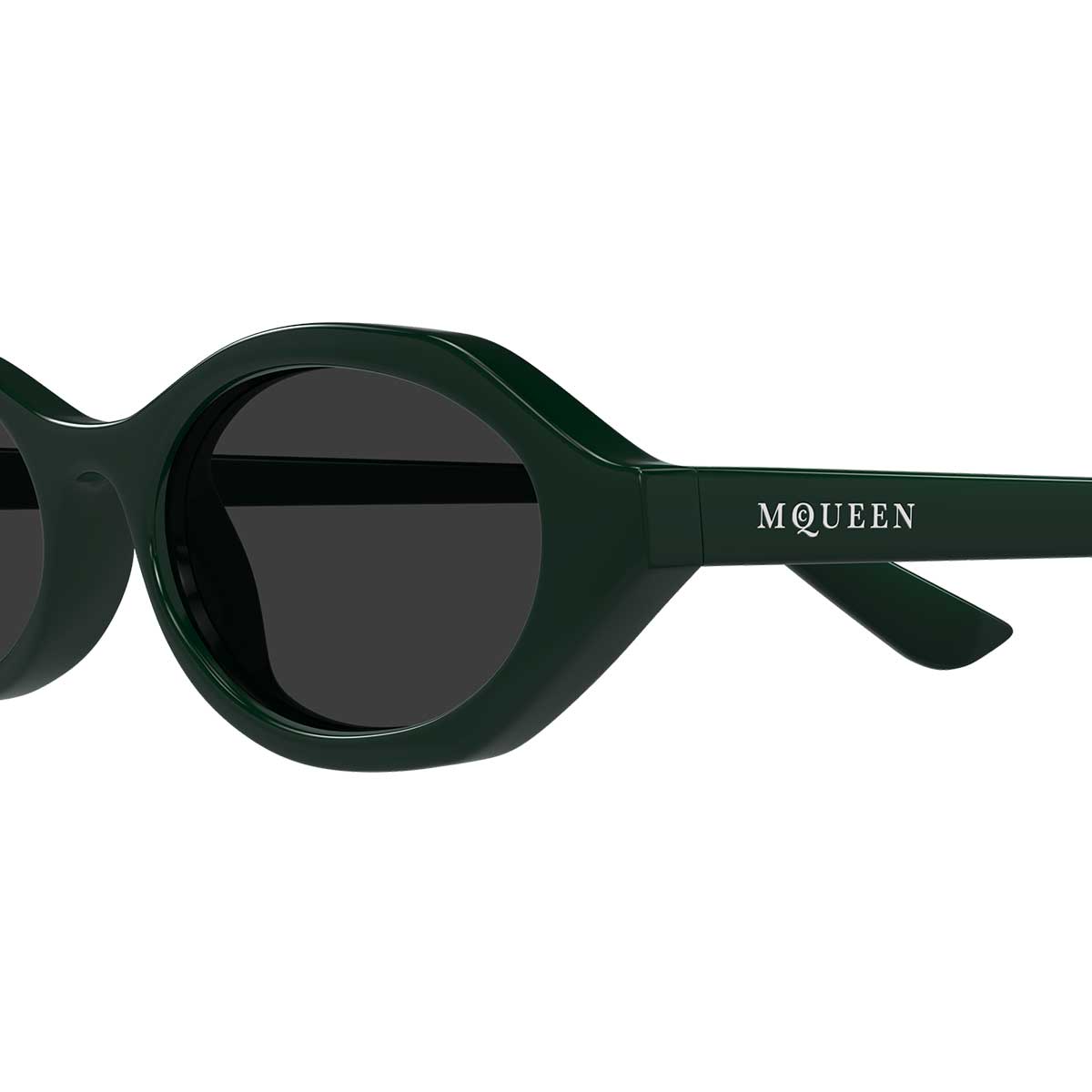 Alexander McQueen Occhiali da Sole AM0559S 004 Verde/Grigio Donna 3